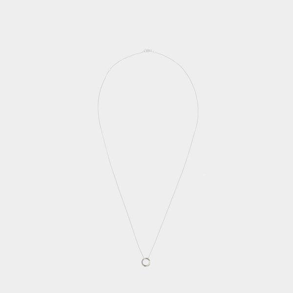 2.5G Polished And Brushed Sterling Silver Round Necklace
