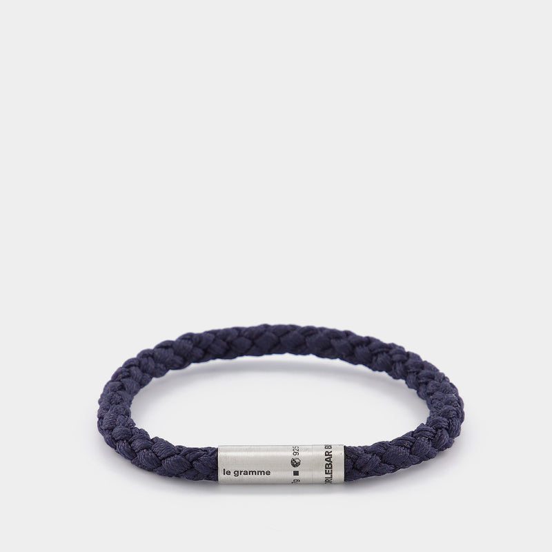 Orlebar Brown X Le Gramme Câble Nato 7G Bracelet in Blue and Brushed Silver