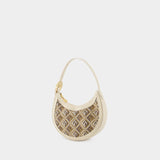 Moon Diamant Regenerated Eclips Mini Hobo Bag - Marine Serre - Beige - Zamak