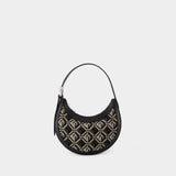 Moon Diamant Regenerated Eclips Mini Hobo Bag - Marine Serre - Black - Zamak