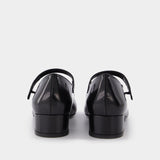 Ginny Black Semi Patent Leather Sandals
