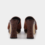 Beliz Sequoia Croco and Suede Leather Sandals