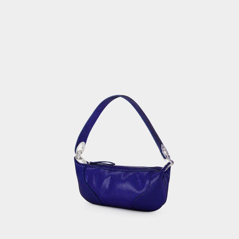 Mini Amira Hobo Bag - By Far - Blue - Leather
