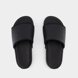 Slides - Y-3 - Black - Leather