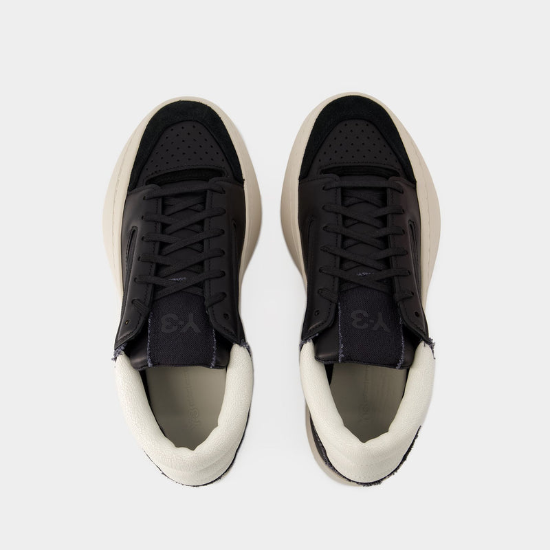 Lux Bball Low Sneakers - Y-3 - Leather - Black/Brown/White