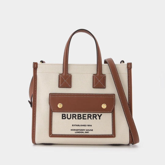Ll Mn Pocket Dtl Ll6 Tote Bag - Burberry -  Natural/Tan - Cotton