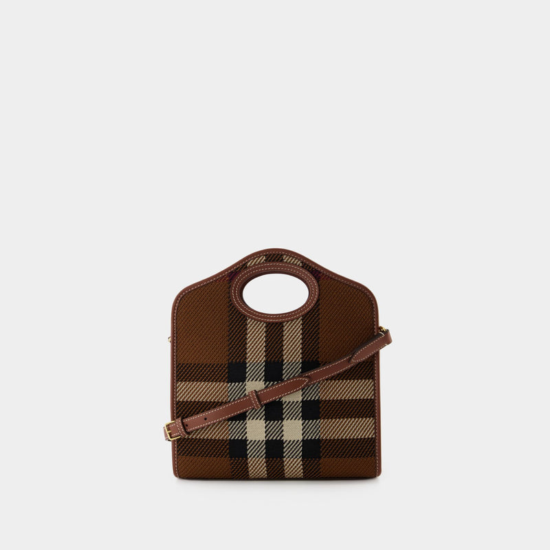Mini Pocket Bag in Brown Canvas