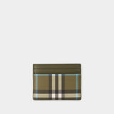 Sandon Card Holder - Burberry - Leather - Olive Green