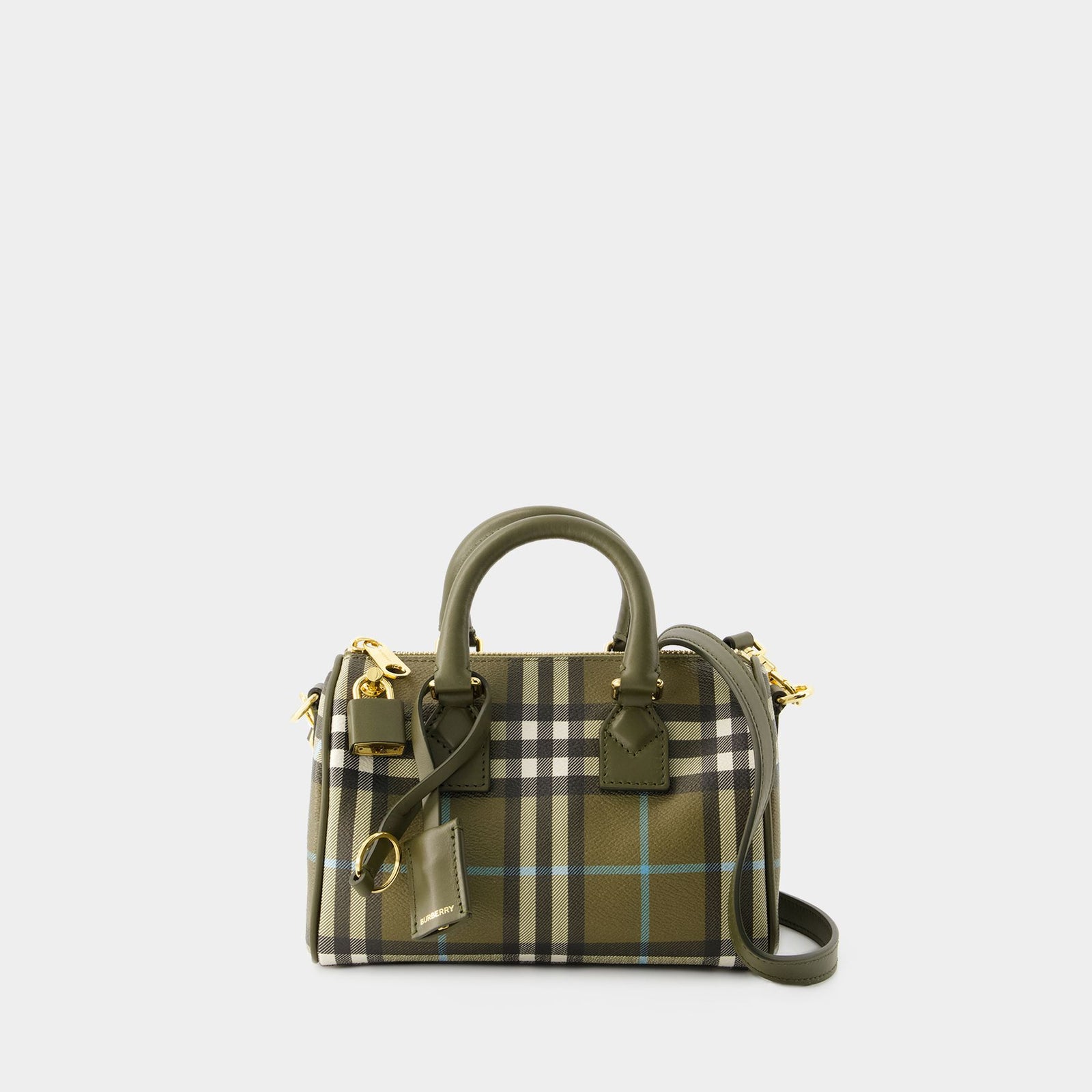 Mini Bowling Bag Burberry Leather Olive Green