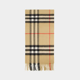 Mu Giant Check Scarf - Burberry - Cashmere - Archive Beige