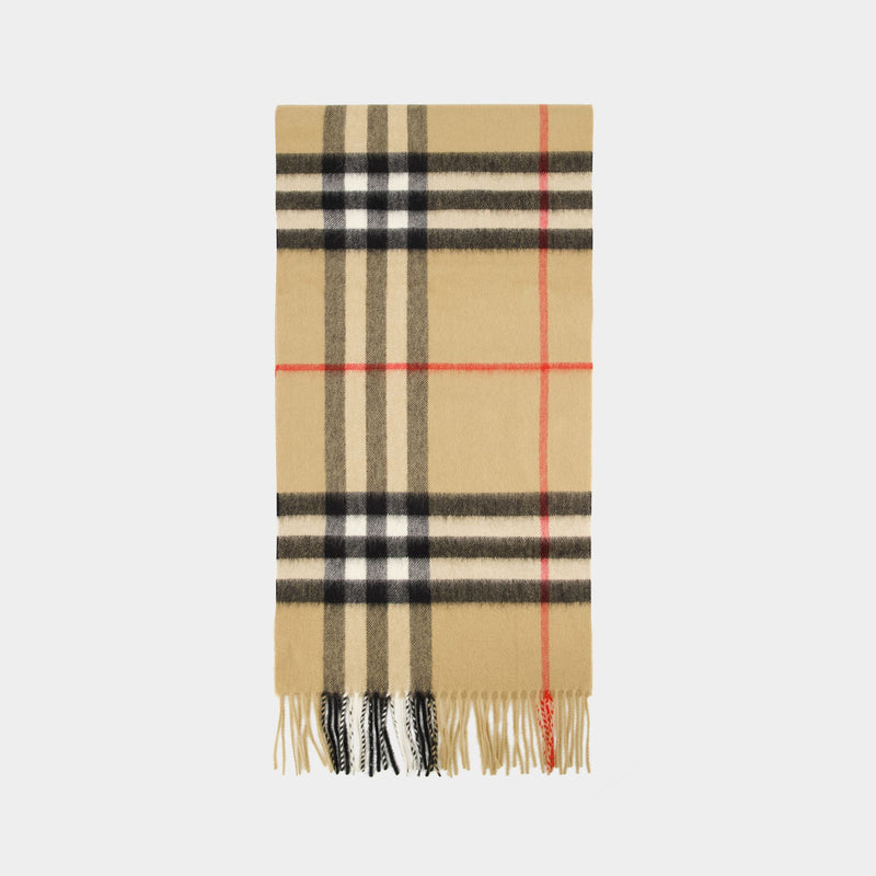 Mu Giant Check Scarf - Burberry - Cashmere - Archive Beige