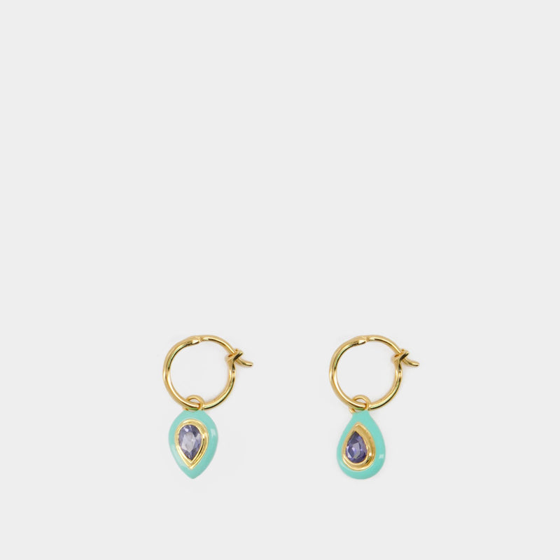 Turquoise Hoops Earring - Missoma - Gold - Metal