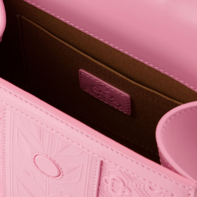 Embossé Mini Jeanne Handbag - Casablanca - Pink - Leather