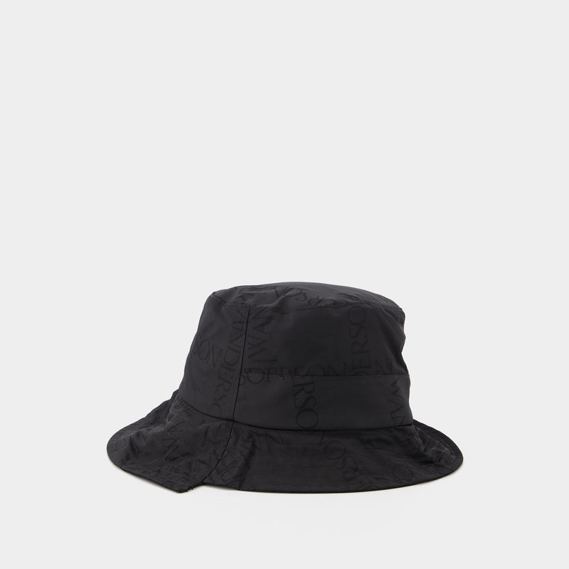 Bucket Hat in Black Nylon
