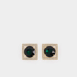 Square earrings in gold-toned metal