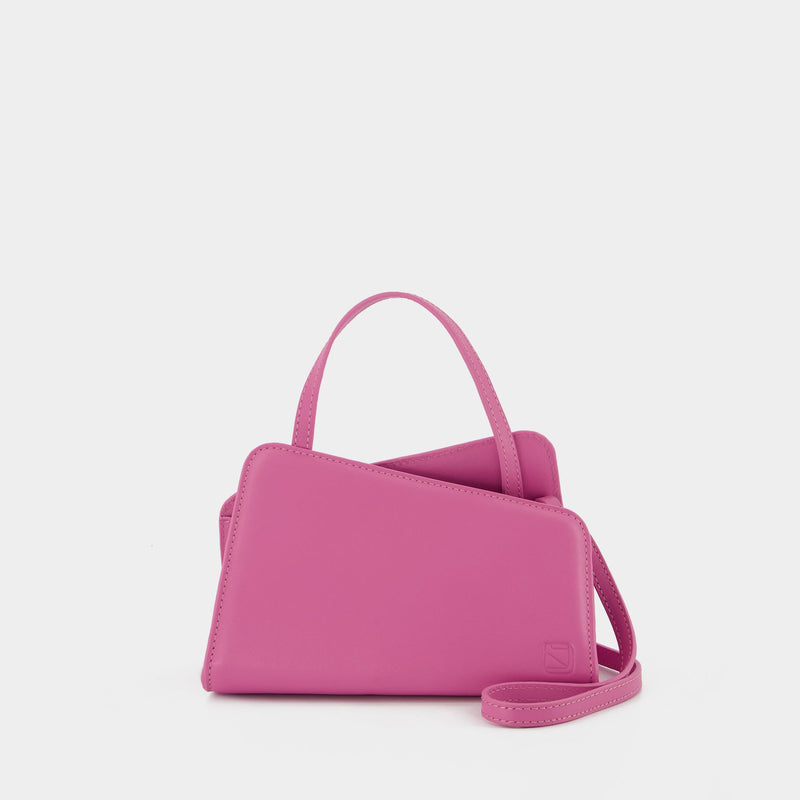 Slant Mini Tote Bag in Pink Leather