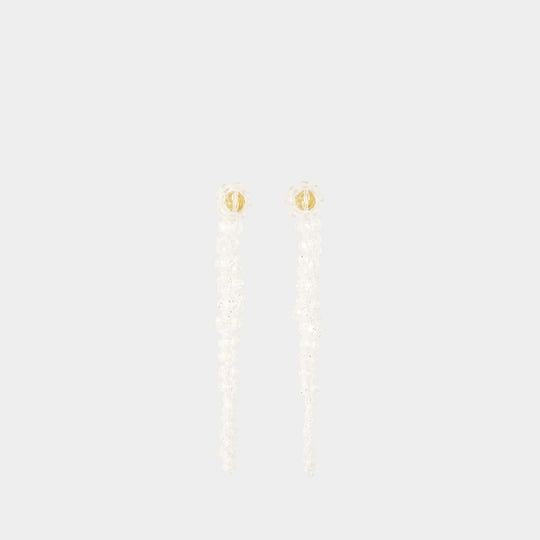 Drip Earrings - Simone Rocha - Brass - White