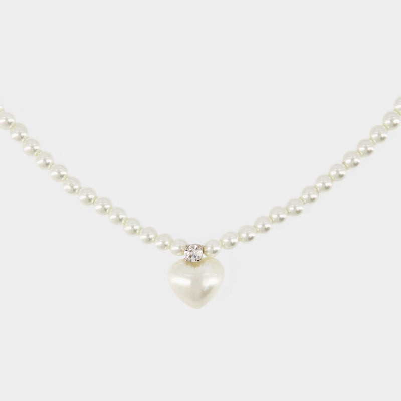 Pearl Heart Necklace - Simone Rocha - Crystal/Pearl - Pearl