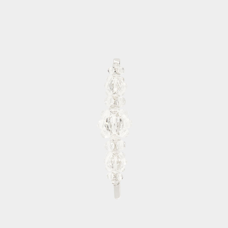 Large Flower Hair Clip  - Simone Rocha - Crystal - White