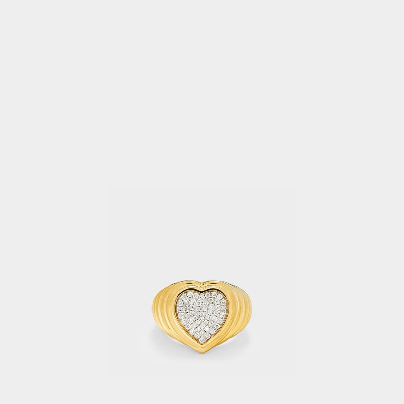 Heart Berlingot Diamond Ring in Yellow Gold