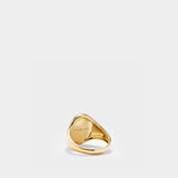 Oval Signet Ring - Mother of pearl and gold