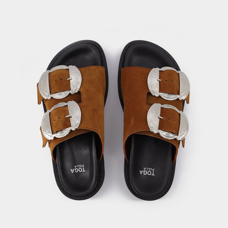 Sandals in Brown Suede