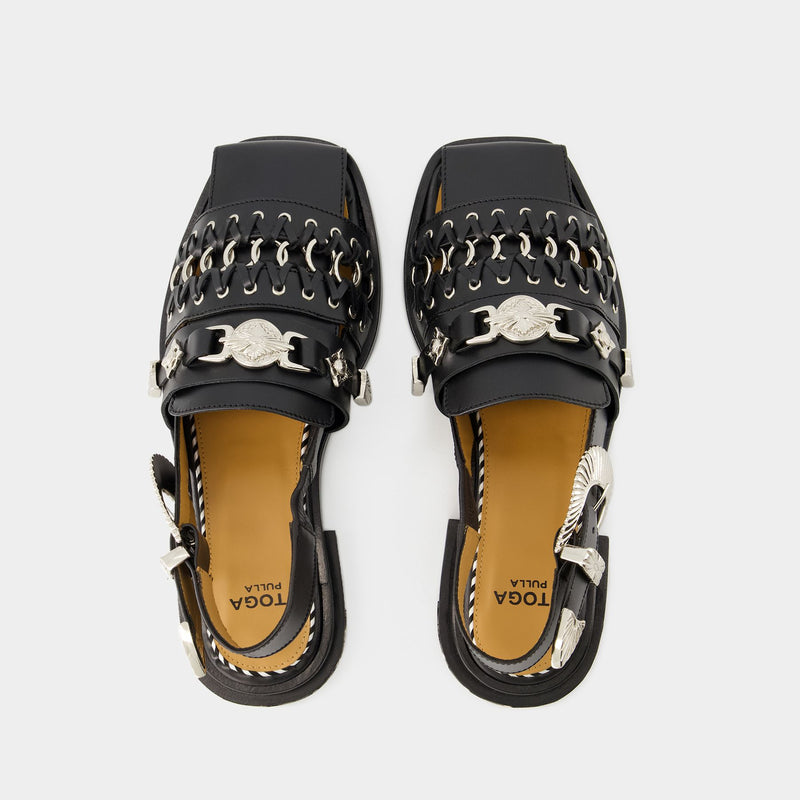 Aj1312 Sandals - Toga Pulla - Leather - Black