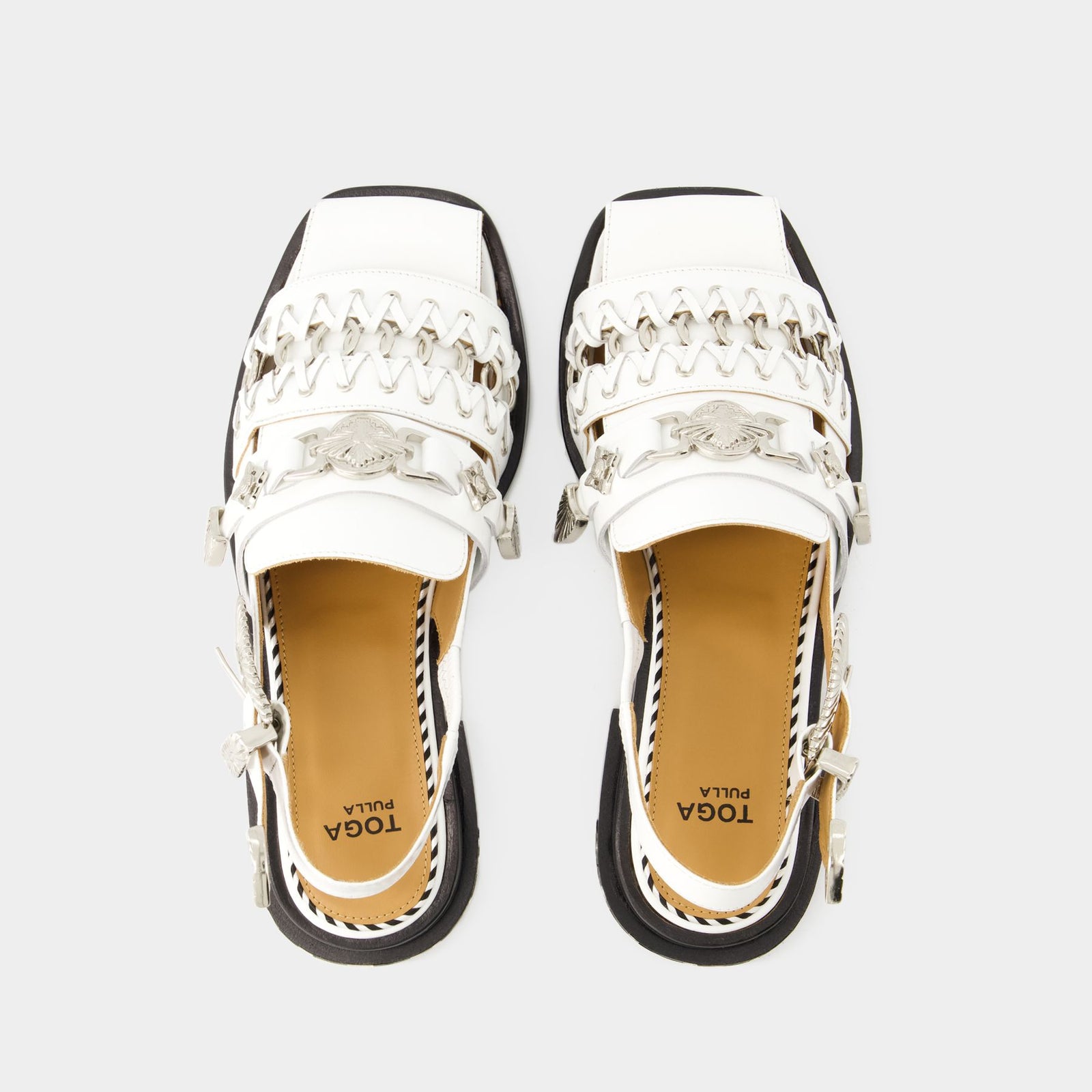 サンダル・ミュール TOGA Aj1312 Sandals - Toga Pulla - Leather - White Aj1312 Sandals - Toga Pulla - Leather - Black