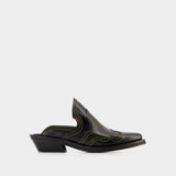 Western Mules - Ganni - Black/Yellow - Leather