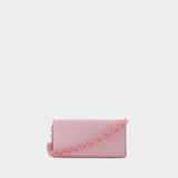 Banner Envelope Wallet on chain - Ganni - Leather - Pink
