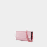 Banner Envelope Wallet on chain - Ganni - Leather - Pink