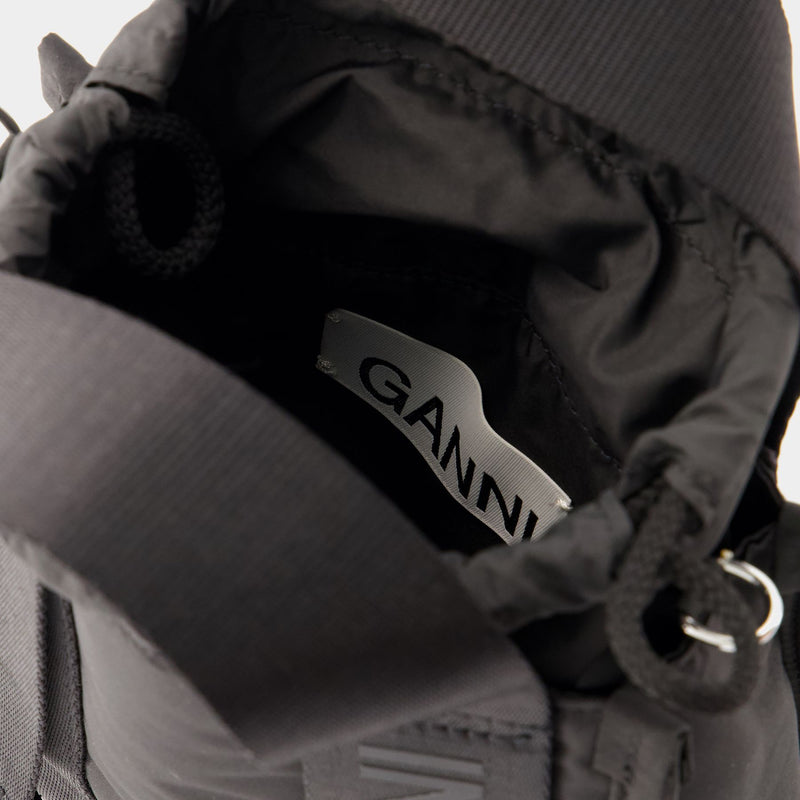 Mini Recycled Tech Shopper Bag - Ganni - Synthetic - Black