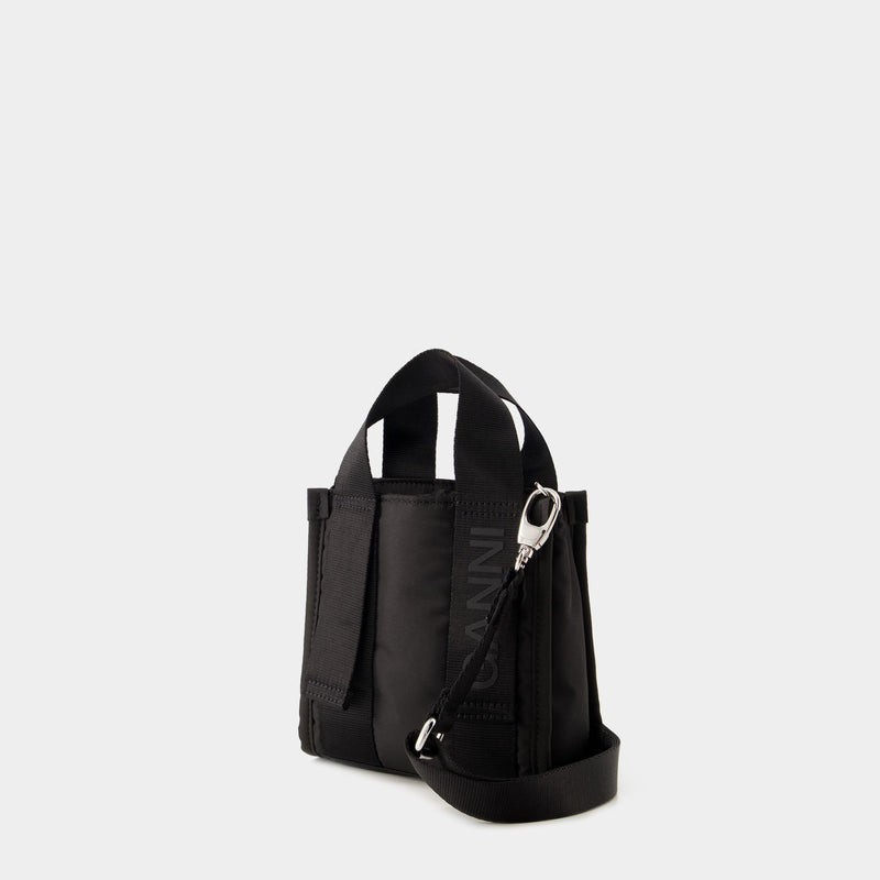 Mini Recycled Tech Shopper Bag - Ganni - Synthetic - Black