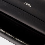 Banner Envelope Wallet on chain - Ganni - Leather - Black