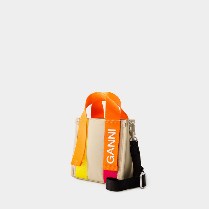 Recycled tech Mini Tote bag - Ganni - Synthetic - Khaki