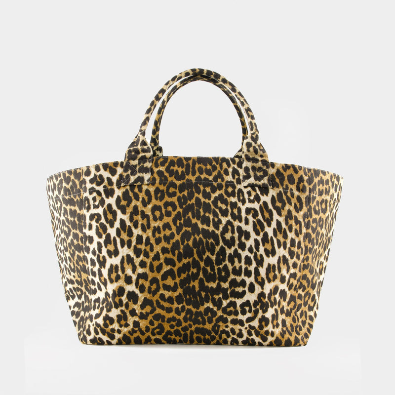 Xxl Shopper Bag - Ganni - Cotton - Leopard