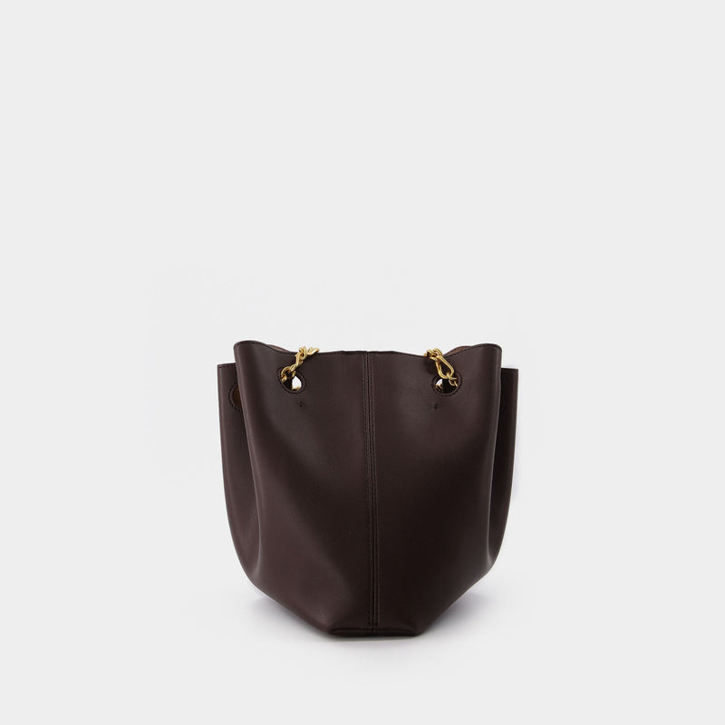 The Gather Bucket Bag in Brown Vegan Leather