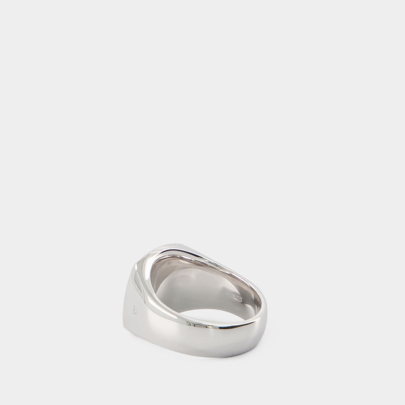 Cushion Green Marble (M) Ring - Tom Wood - Silver