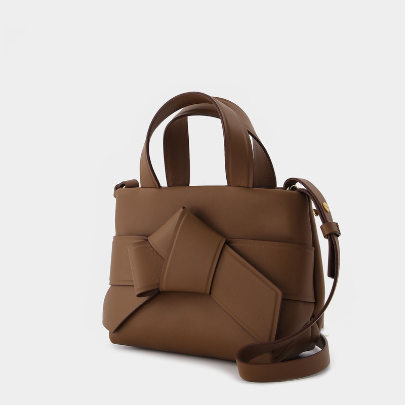 Musebi Micro Tote Bag in Brown Leather