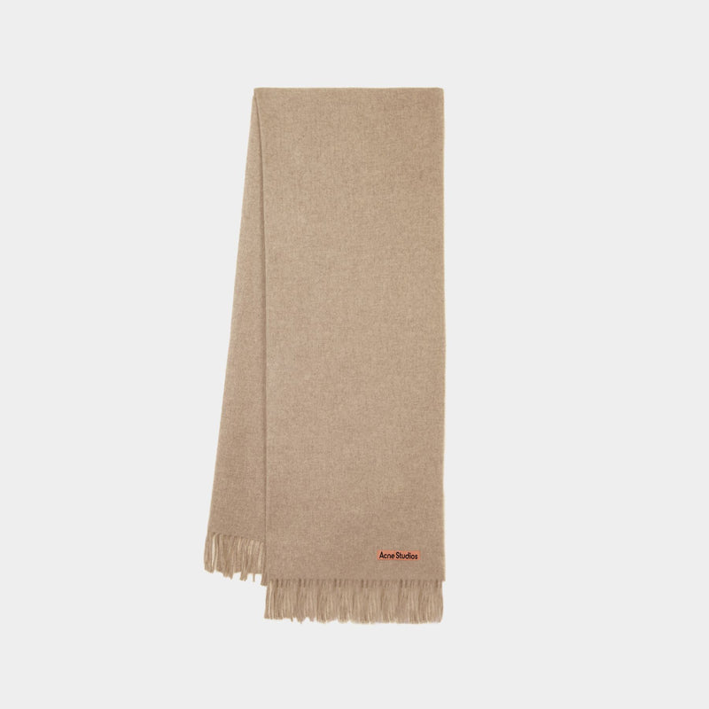 Oversize Fringed Scarf - Acne Studios - Wool - Oatmeal