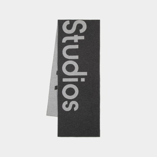 Toronty Logo Scarf - Acne Studios - Wool - Grey