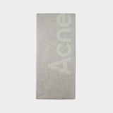 Toronty Logo Contrast R Mini Scarf - Acne Studios - Wool - Grey