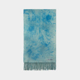 Canada Tie Dye Scarf - Acne Studios - Wool - Blue Aqua