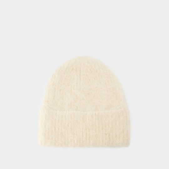 Alpaca Knit Beanie - Toteme - Wool - White