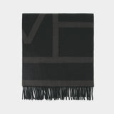 Monogram Jacquard Scarf - Toteme - Wool - Grey