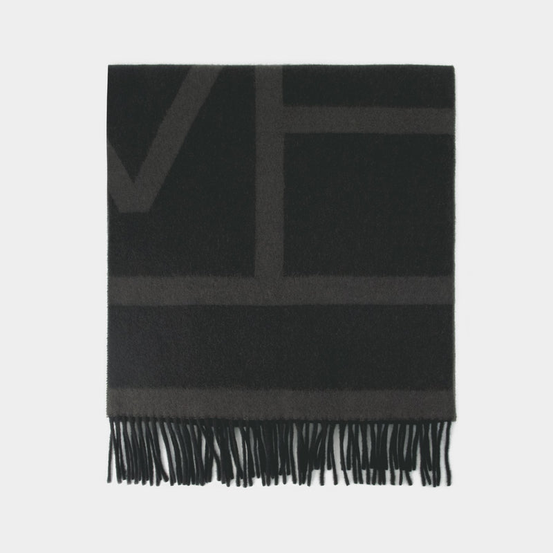 Monogram Jacquard Scarf - Toteme - Wool - Grey