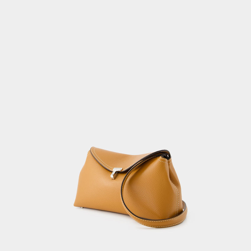 T Lock Clutch - TOTEME - Leather - Brown