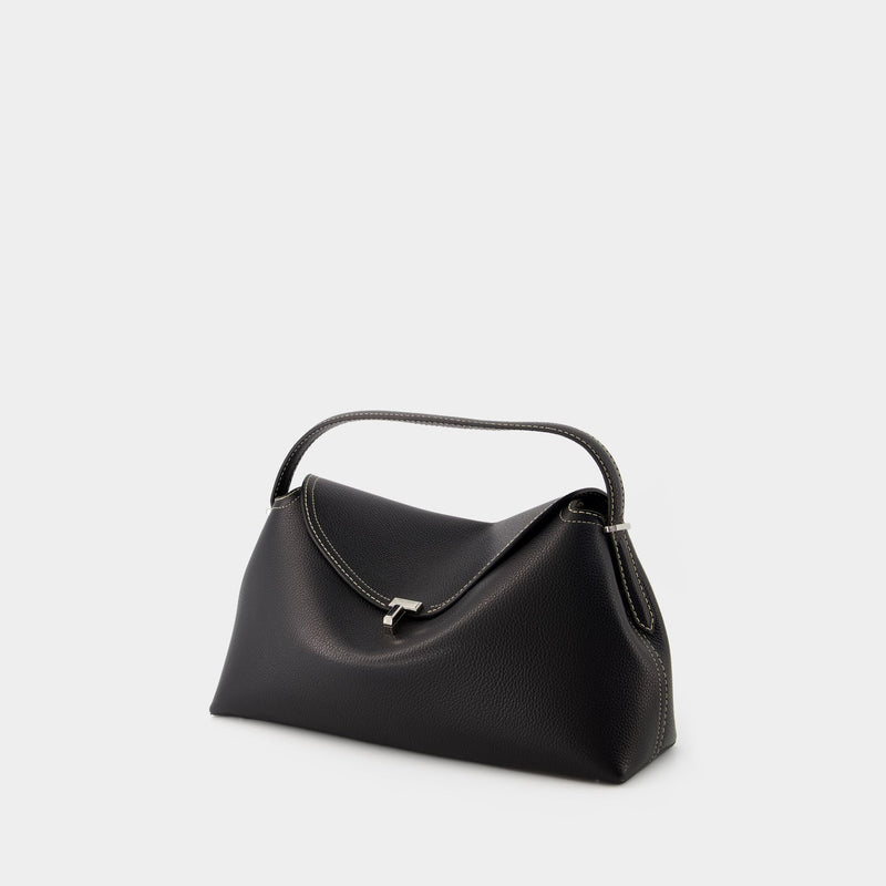 T-Lock Top Handle Bag - Toteme - Leather - Black