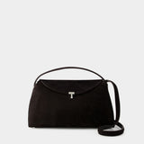 T Lock Top Handle Crossbody - TOTEME - Leather - Espresso