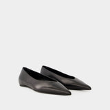 The Asymmetric Ballerinas - TOTEME - Leather - Black